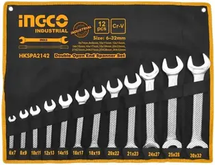 Набор двусторонних рожковых ключей Ingco Industrial