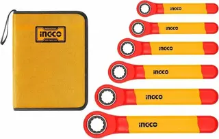 Ingco Industrial набор изолированных накидных трещоточных ключей