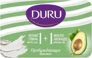 Duru 1+1 Белая Глина и Масло Авокадо крем-мыло пробуждающее