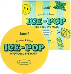 Koelf Ice-Pop Hydrogel Eye Mask Lemon & Basil патчи гидрогелевые для глаз