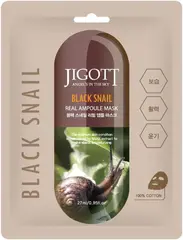 Jigott Black Snail маска тканевая для лица с муцином улитки