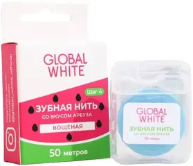 Global White со Вкусом Арбуза нить зубная вощеная из микрокристаллического воска
