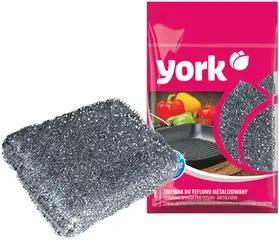 York Лиза губка для тефлоновой посуды в металлизированной оплетке
