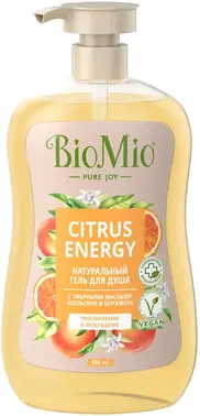 Biomio Citrus Energy с Эфирными Маслами Апельсина и Бергамота гель для душа натуральный