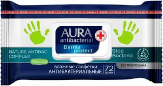 Aura Antibacterial с Ромашкой салфетки влажные антибактериальные