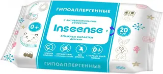Inseense Антибактериальные салфетки влажные детские 0+